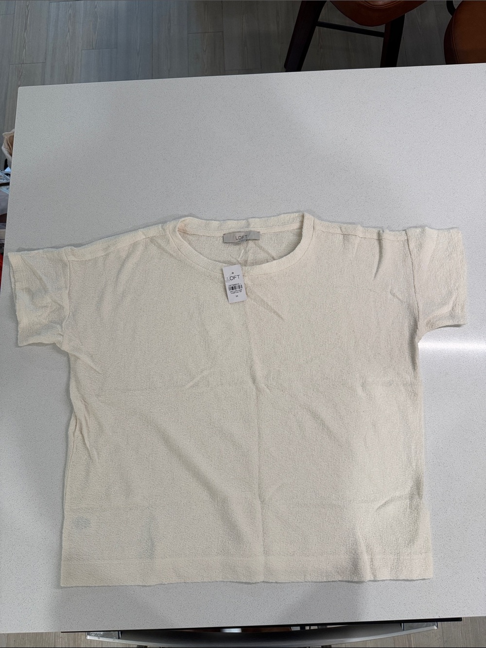 LOFT Cream Short-Sleeve Woman’s Tee